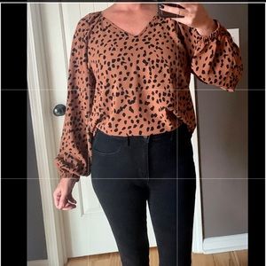 EUC Leopard Blouse Sz 8/10